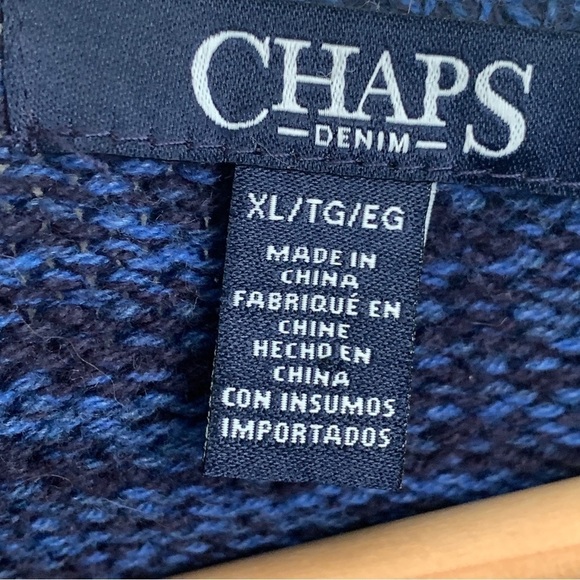 Chaps Denim Fringe Poncho Sweater - Picture 6 of 6